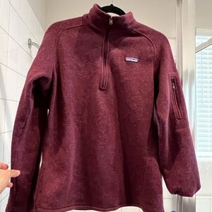 Patagonia Maroon Quarter-Zip Fleece